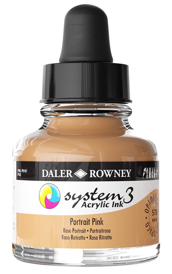 Daler Rowney System 3 Sıvı Akrilik Mürekkep Boya 29.5ml 578 Portrait Pink