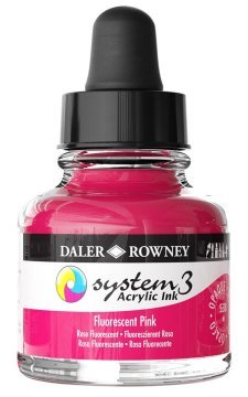 Daler Rowney System 3 Sıvı Akrilik Mürekkep Boya 29.5ml 538 Flourecent Pink