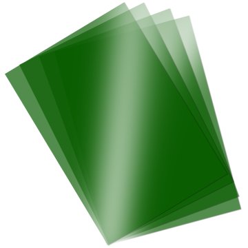 Asetat Kağıdı Yeşil Renk Şeffaf 250 Mikron A4  5'li