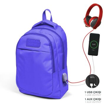 Coral High Lisanslı Sport Sırt Çanta USB+AUX (24315)
