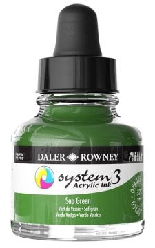 Daler Rowney System 3 Sıvı Akrilik Mürekkep Boya 29.5ml 375 Sap Green