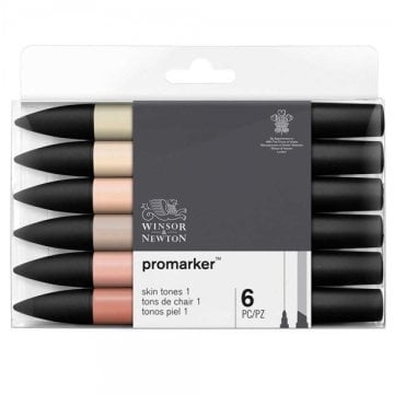Winsor & Newton Promarker Skin Tones-1 (Ten Renkleri-1) 6'lı Set