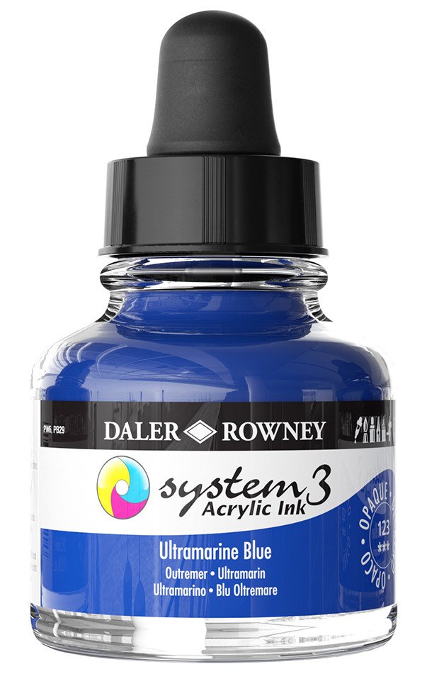 Daler Rowney System 3 Sıvı Akrilik Mürekkep Boya 29.5ml 123 Ultramarine Blue