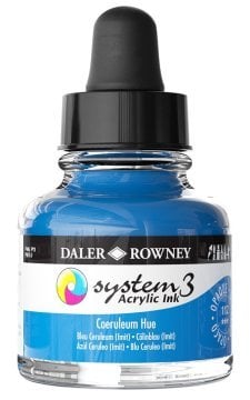 Daler Rowney System 3 Sıvı Akrilik Mürekkep Boya 29.5ml 112 Coeruleum Hue