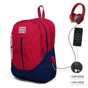 Coral High Lisanslı Sport Sırt Çanta USB+AUX (23447)