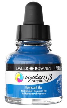 Daler Rowney System 3 Sıvı Akrilik Mürekkep Boya 29.5ml 100 Flourecent Blue