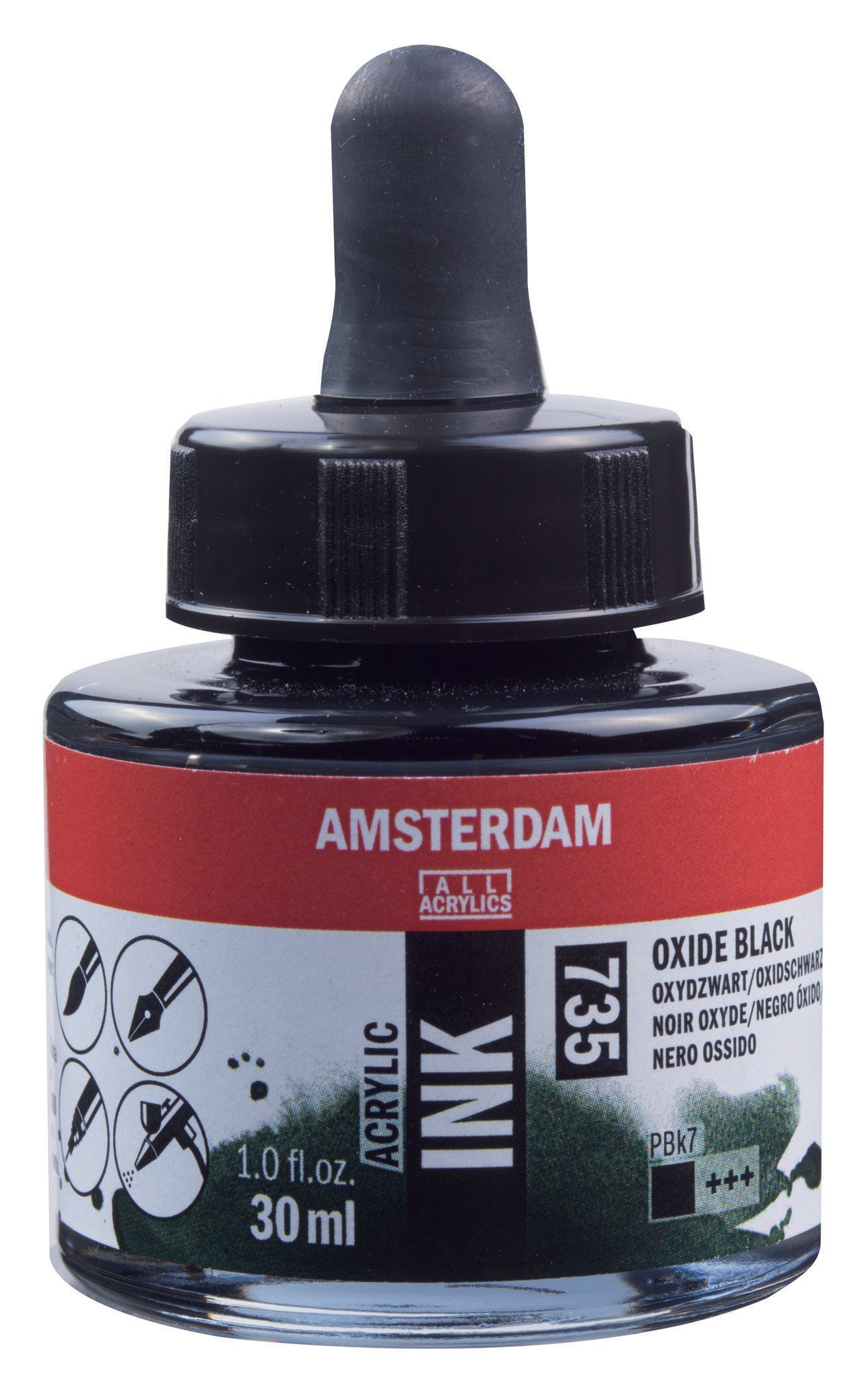 Amsterdam Sıvı Akrilik Mürekkep Boya 30ml 735 Oxide Black
