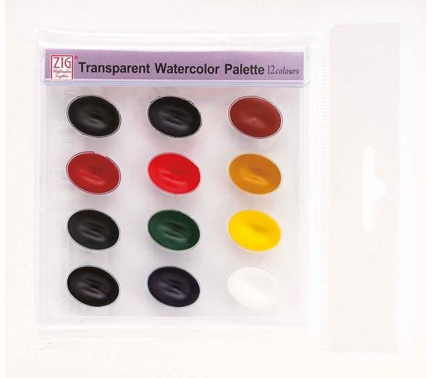 Zig Transparent Watercolor Palette 12 Renk Sulu Boya