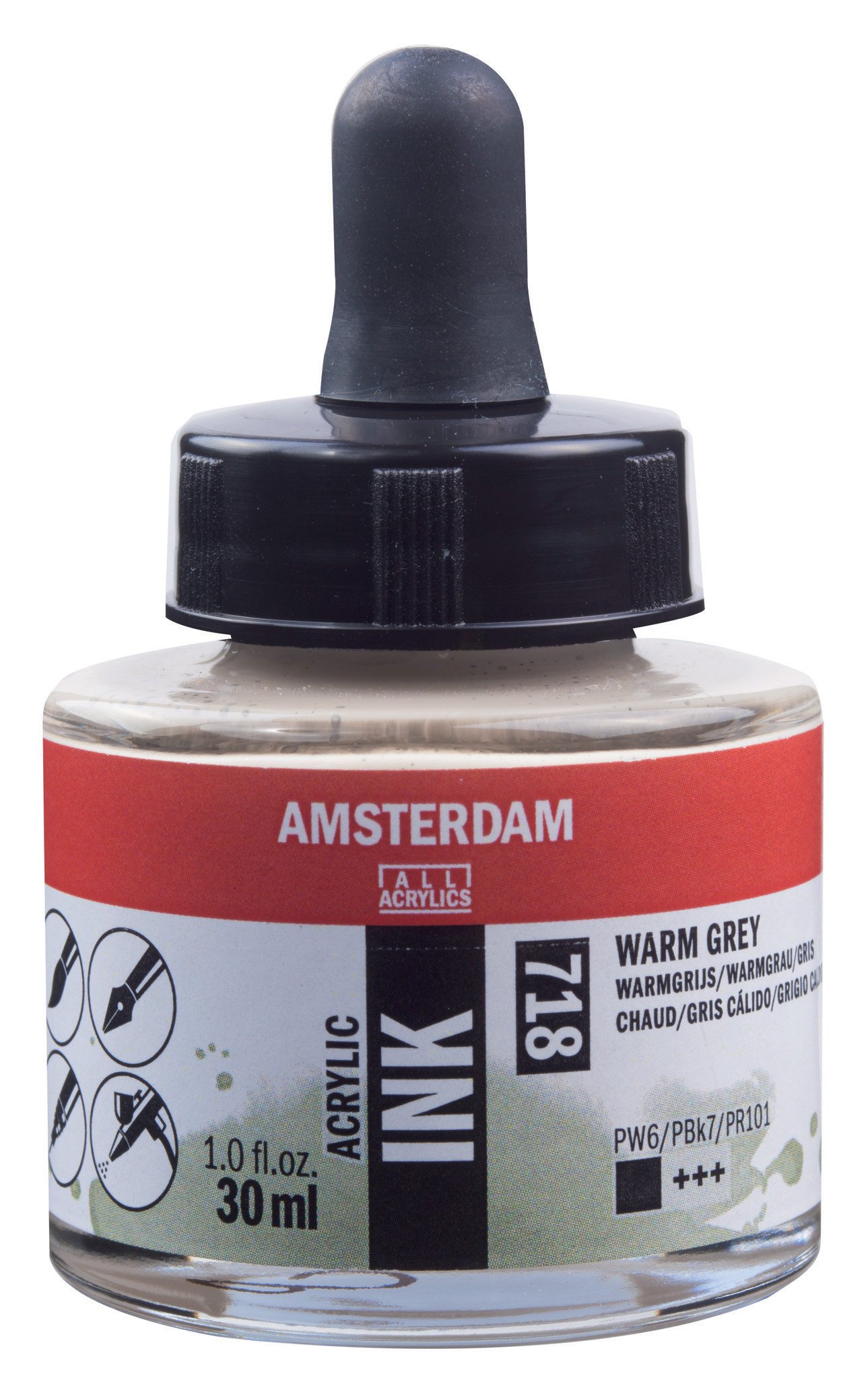 Amsterdam Sıvı Akrilik Mürekkep Boya 30ml 718 Warm Grey