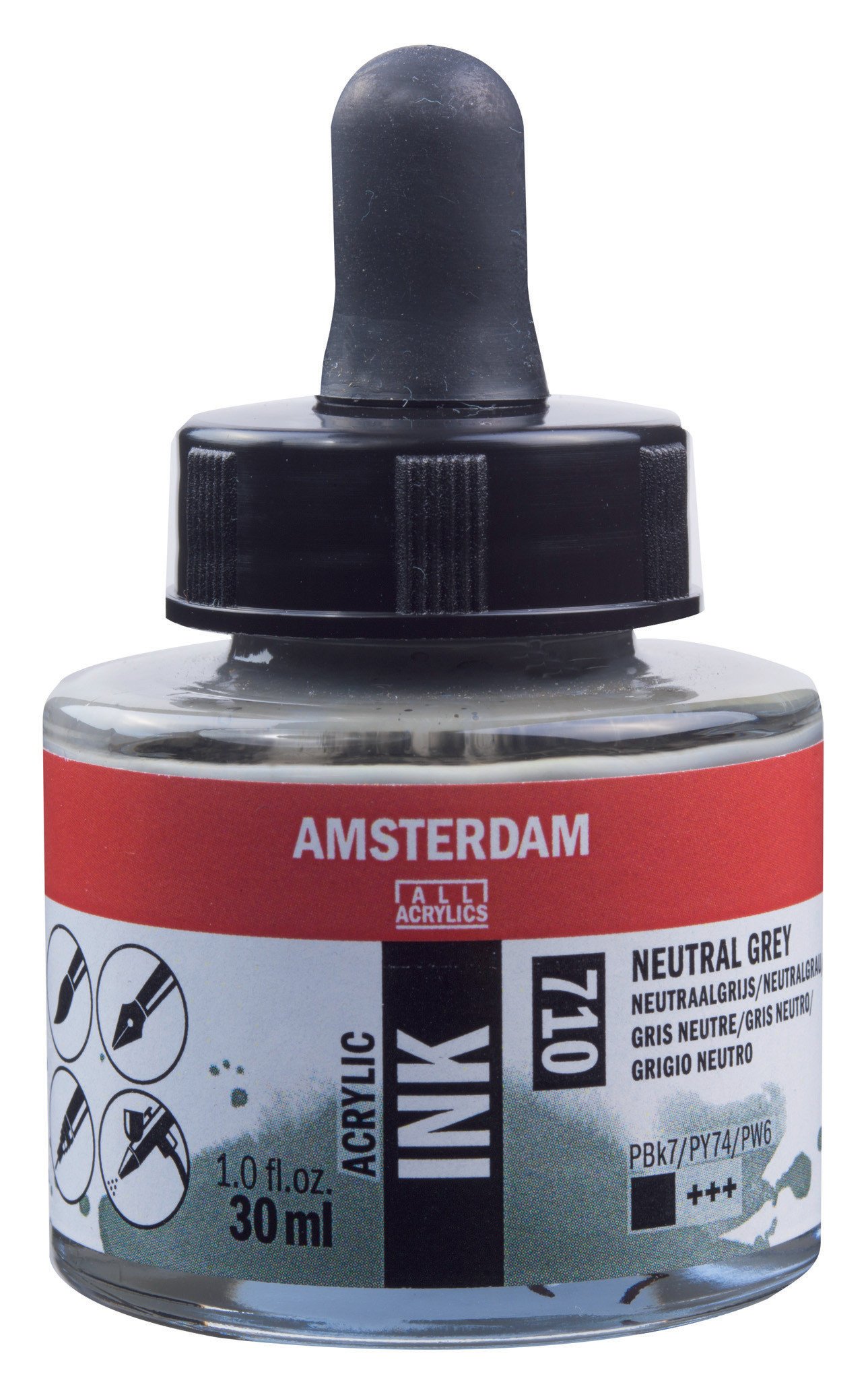 Amsterdam Sıvı Akrilik Mürekkep Boya 30ml 710 Neutral Grey