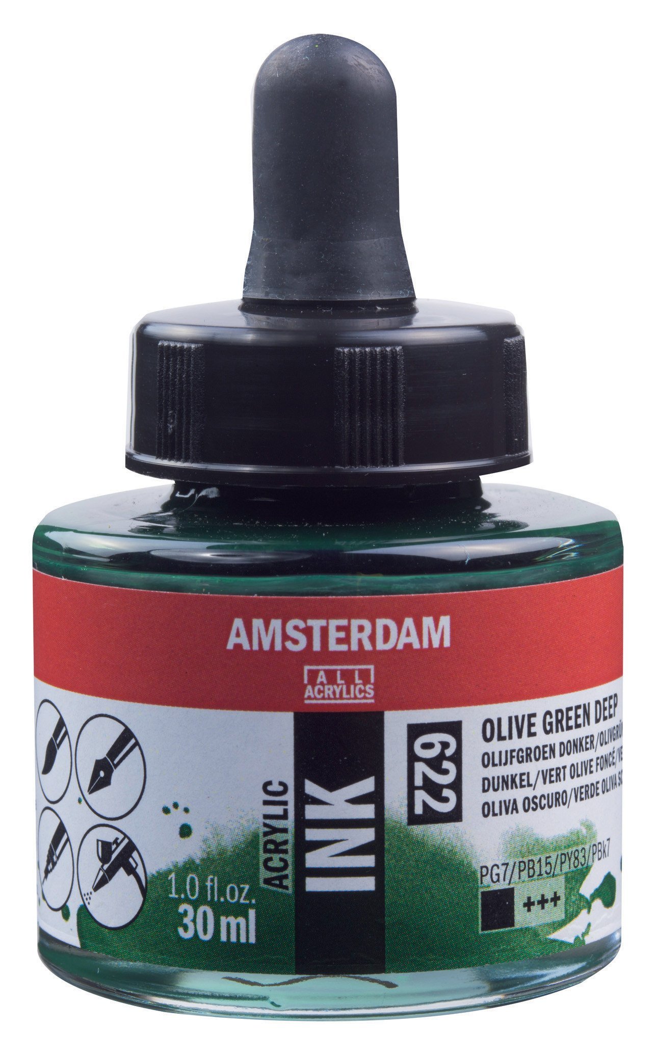 Amsterdam Sıvı Akrilik Mürekkep Boya 30ml 622 Olive Green Deep