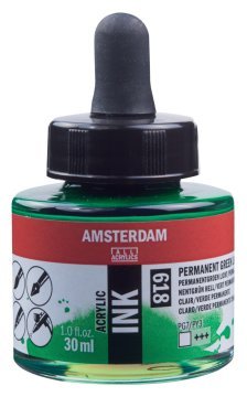 Amsterdam Sıvı Akrilik Mürekkep Boya 30ml 618 Permanent Green