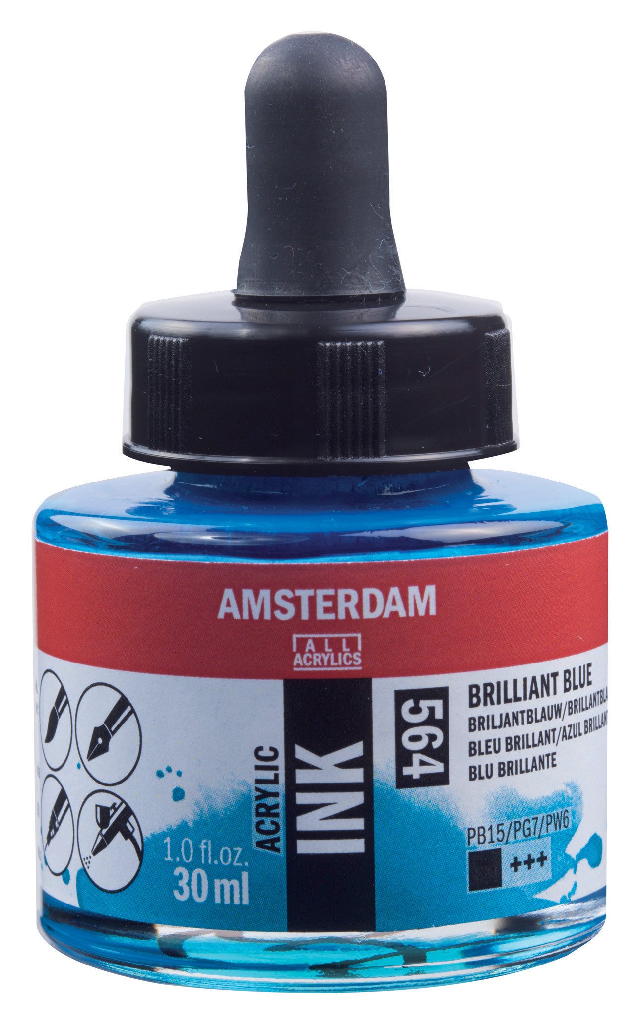 Amsterdam Sıvı Akrilik Mürekkep Boya 30ml 564 Brilliant Blue