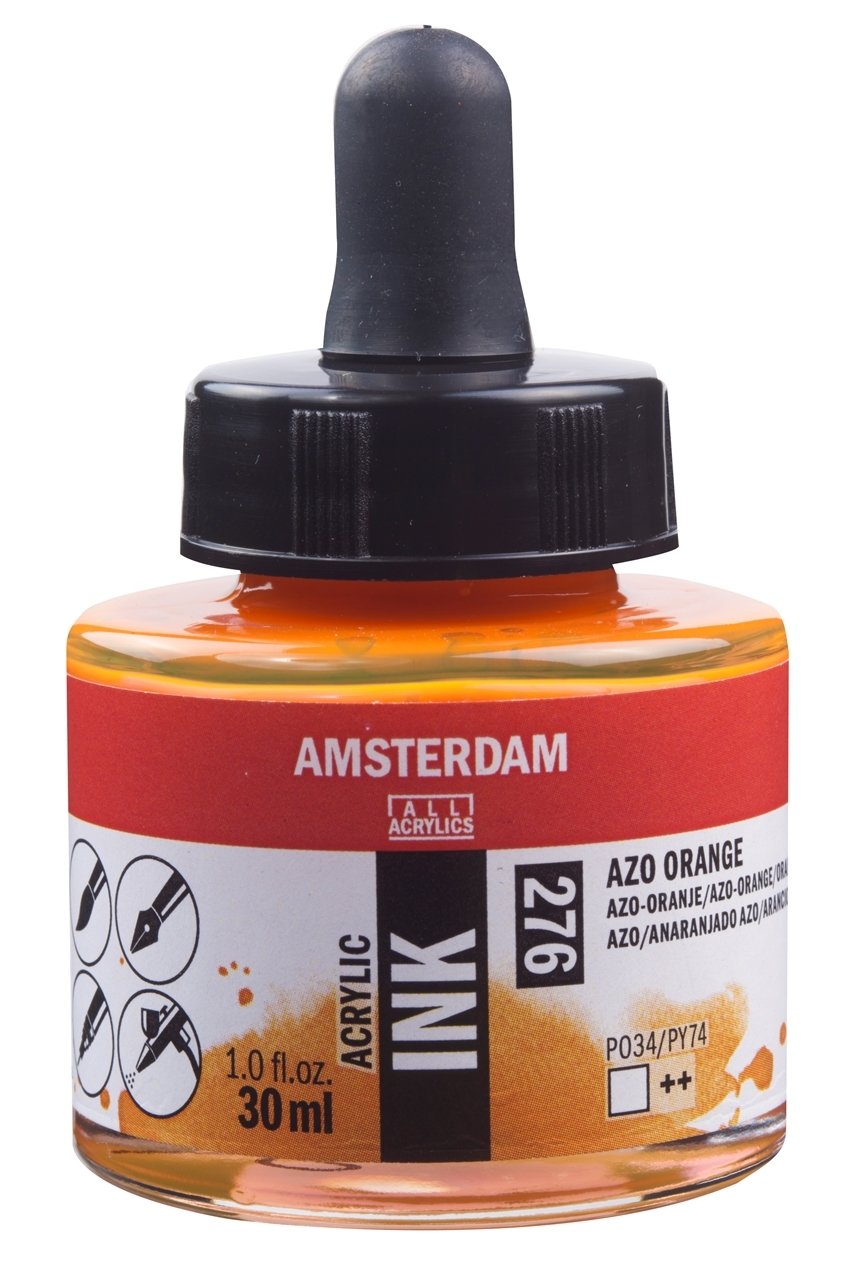 Amsterdam Sıvı Akrilik Mürekkep Boya 30ml 276 Azo Orange