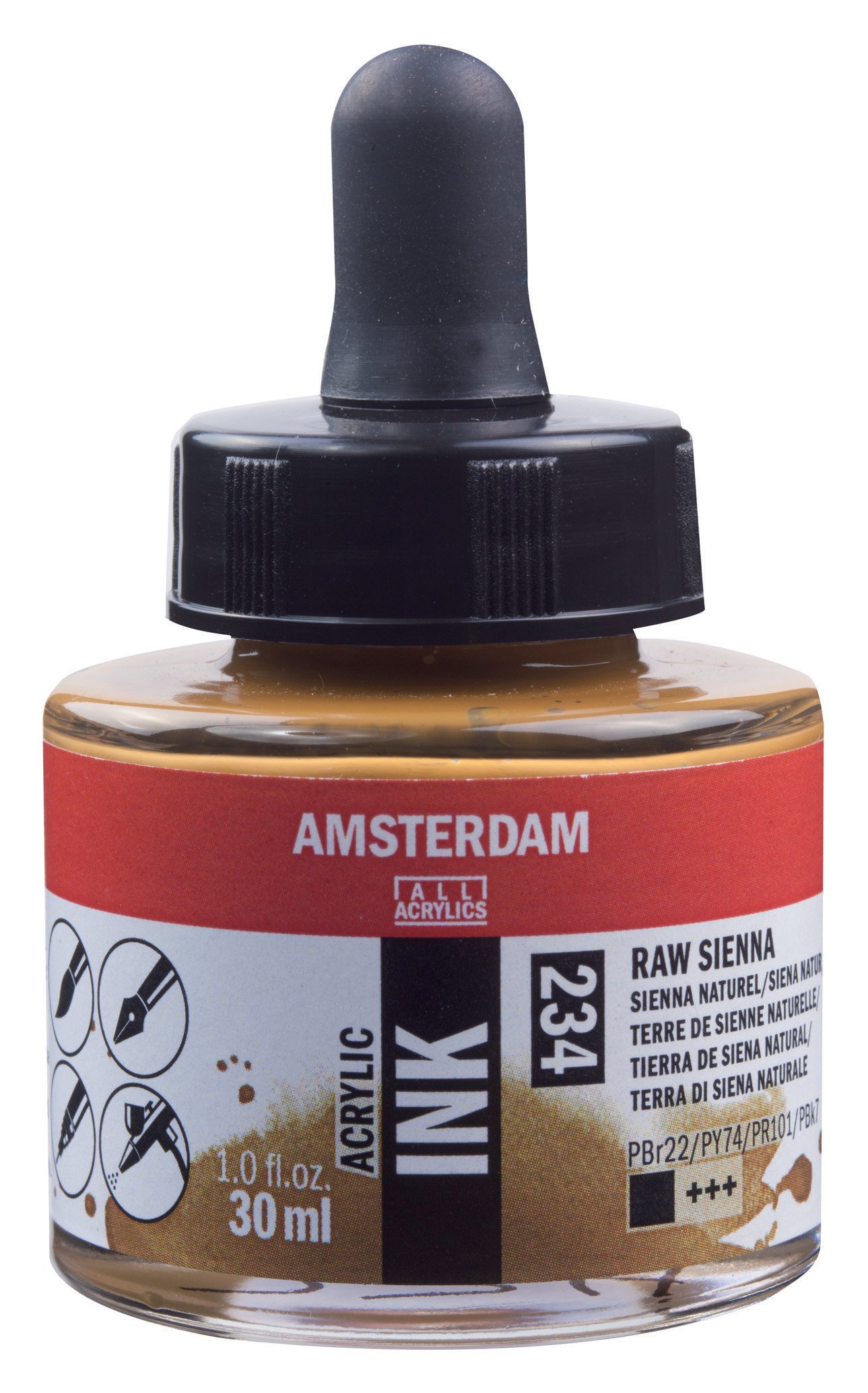 Amsterdam Sıvı Akrilik Mürekkep Boya 30ml 234 Raw Sienna