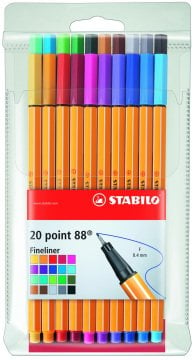 Stabilo Point 88 İnce Uçlu Keçeli Kalem Seti 20 Renk Askılı Paket