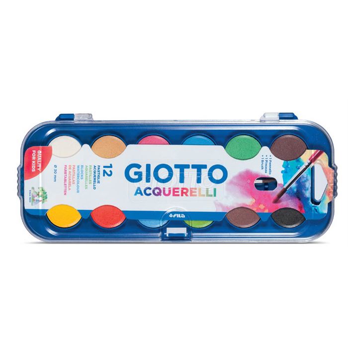 Giotto Sulu Boya Aquarelle 30 mm 12 Renk