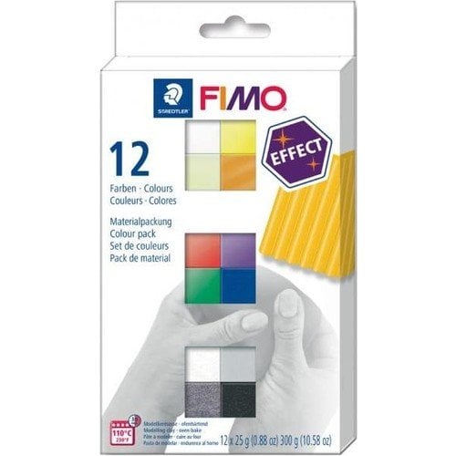 Staedtler Fimo Effect 25 gr x 12 Renk Polimer Kil Set C12-1