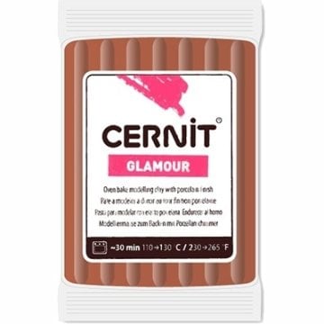 Cernit Glamour Metalik Polimer Kill 56gr 800 Brown Glamor