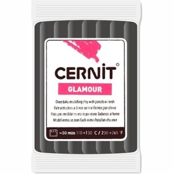 Cernit Glamour Metalik Polimer Kill 56gr 100 Black Glamor