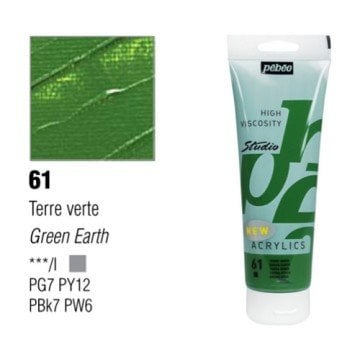 Pebeo Studio Akrilik Boya 100ml - 61 Green Earth