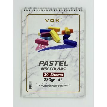Vox Art Üstten Spiralli Pastel Defteri 4 Renk 220 gr A4 20 Yaprak