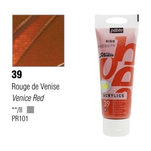 Pebeo Studio Akrilik Boya 100ml - 39 Venice Red