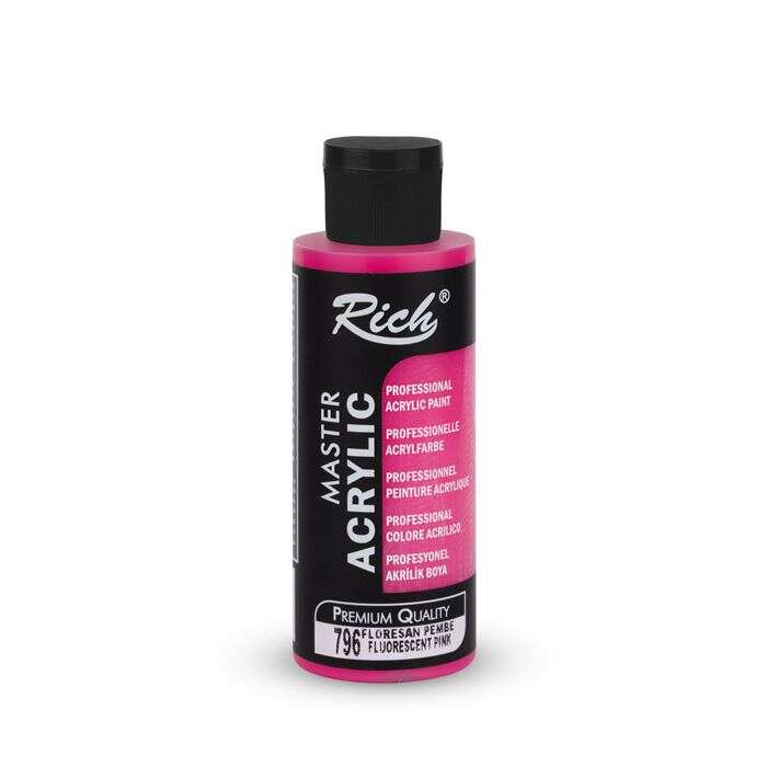 Rich Akrilik Fosforlu Boya 120 ml Florasan Fosforlu Pembe