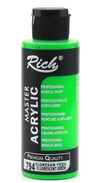 Rich Akrilik Fosforlu Boya 120 ml Florasan Fosforlu YEŞİL