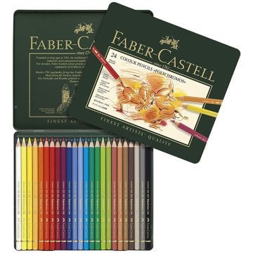 Faber Castell Polychromos Kuru Boya Kalemi Metal Kutu 24'lü