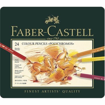 Faber Castell Polychromos Kuru Boya Kalemi Metal Kutu 24'lü