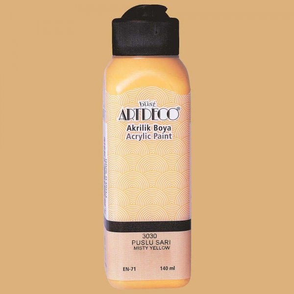 Artdeco Yeni Formül Akrilik Boya 140 ml 3030 Puslu Sarı