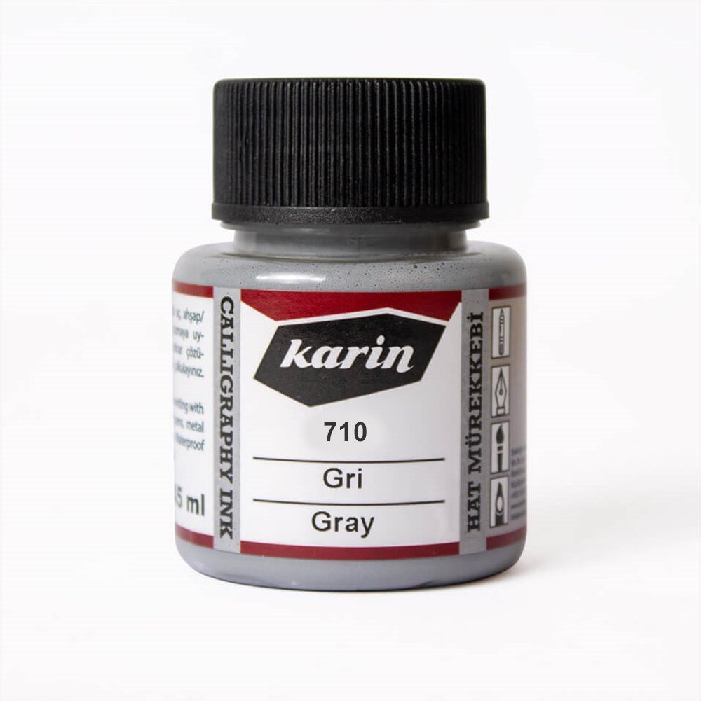 Karin Hat ve Kaligrafi Mürekkebi 710 Gri 45 ml