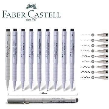 Faber Castell Ecco Pigment Teknik Çizim Kalem Seti 8'li