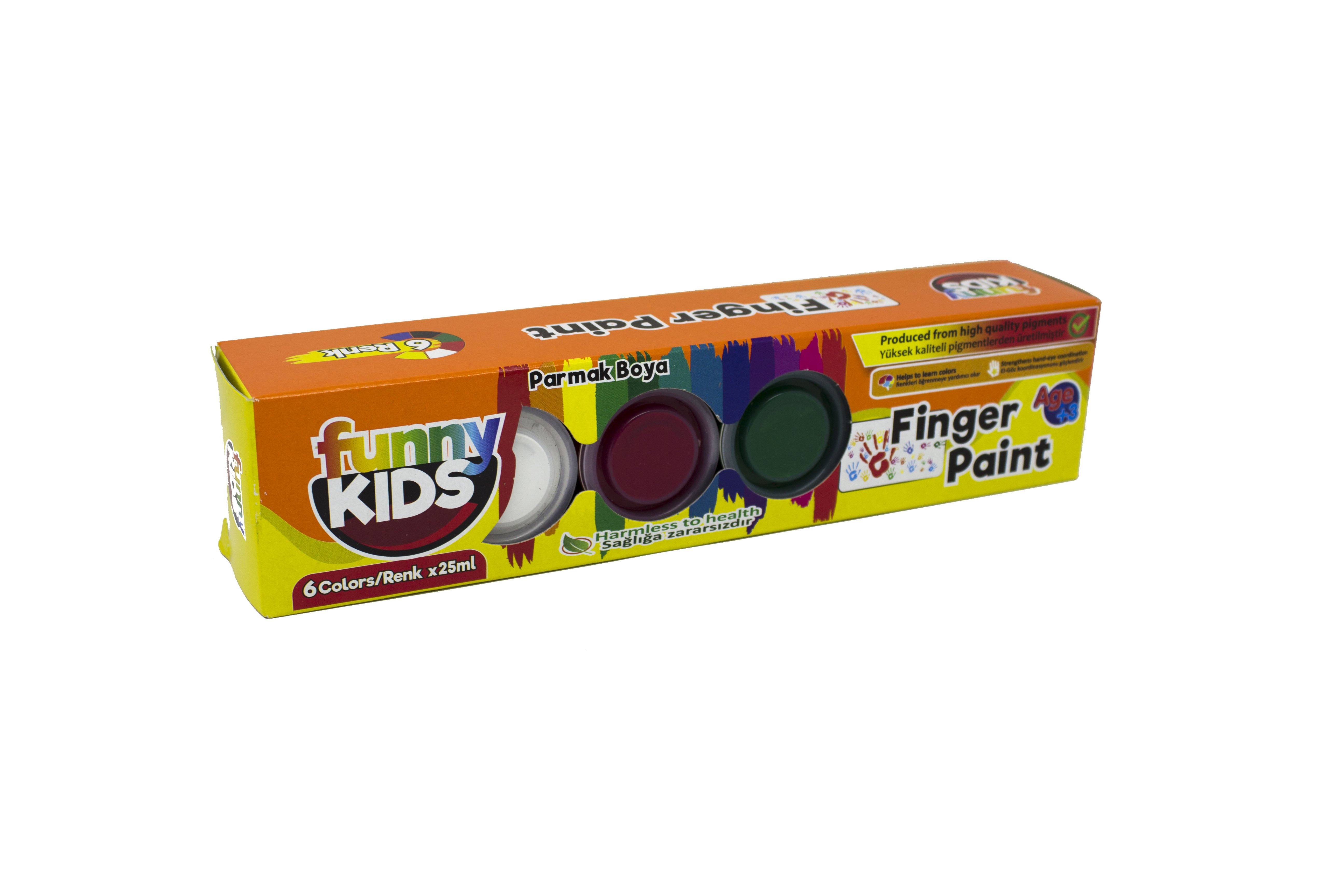 Funny Kids Parmak Boya Seti 6 Renk x 25ml