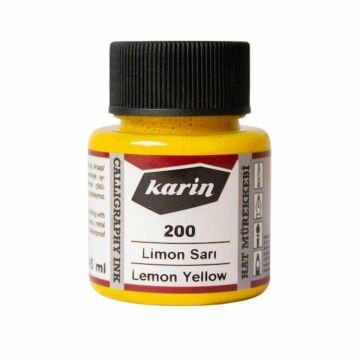 Karin Hat ve Kaligrafi Mürekkebi 200 Limon Sarı 45 ml