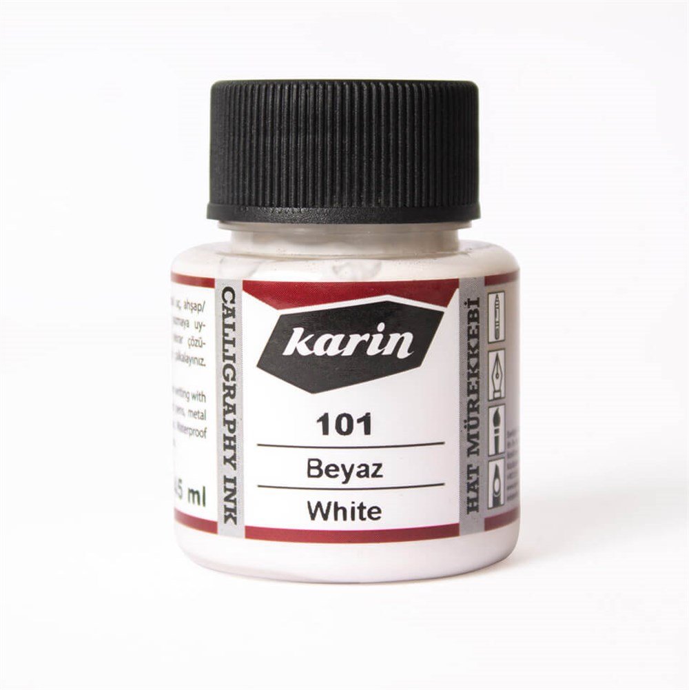 Karin Hat ve Kaligrafi Mürekkebi 101 Beyaz 45 ml