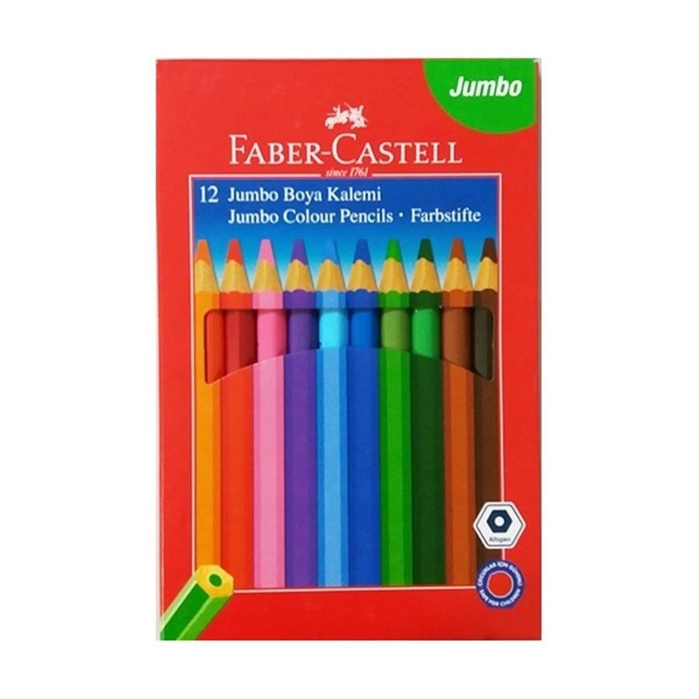 Faber Castell Jumbo Üçgen Kuru Boya 12 Renk