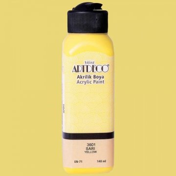 Artdeco Yeni Formül Akrilik Boya 140 ml 3601 Sarı