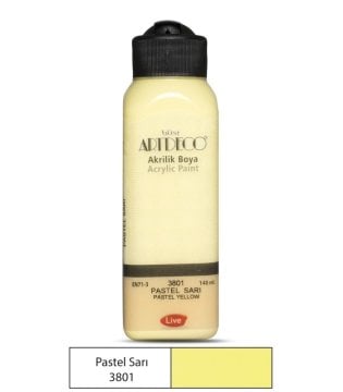 Artdeco Yeni Formül Akrilik Boya 140 ml 3801 Pastel Sarı