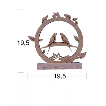 Ahşap Kuşlu Anahtarlık A-037