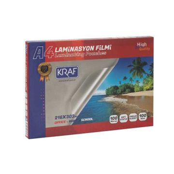 Kraf Laminasyon Filmi Parlak A4 100 Micron 100'lü