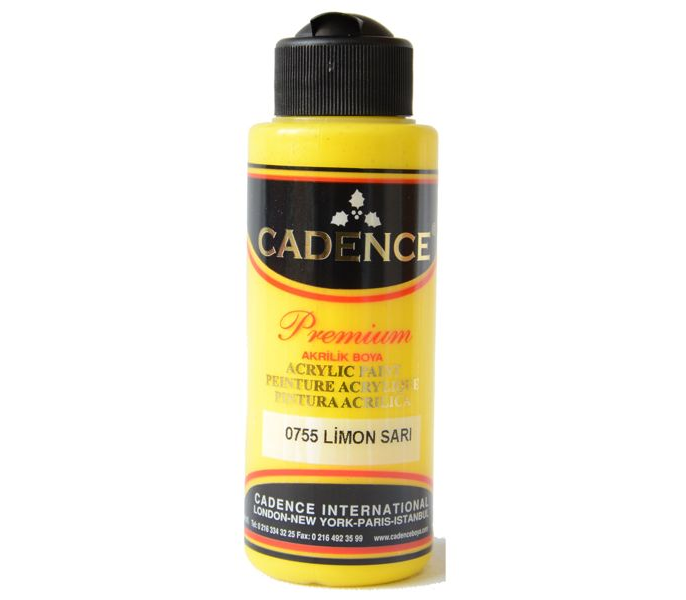 Cadence Premium Akrilik Boya 120 ml. 0755 Limon Sarısı