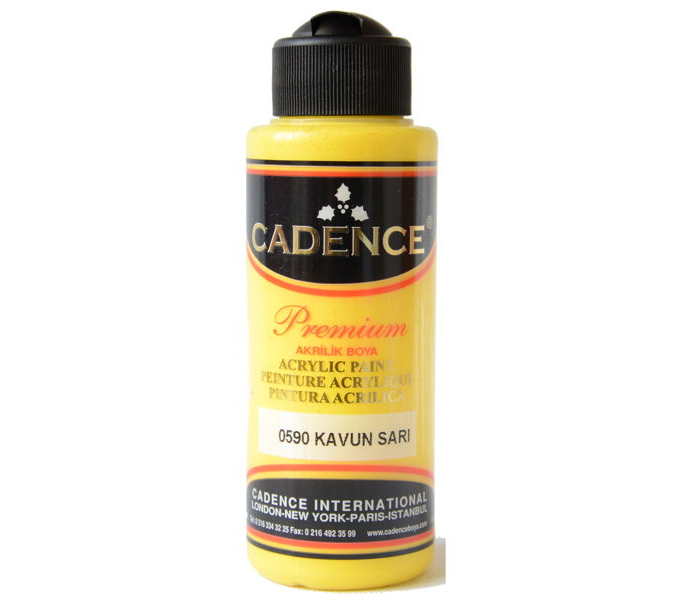Cadence Premium Akrilik Boya 120 ml. 0590 Kavun Sarı