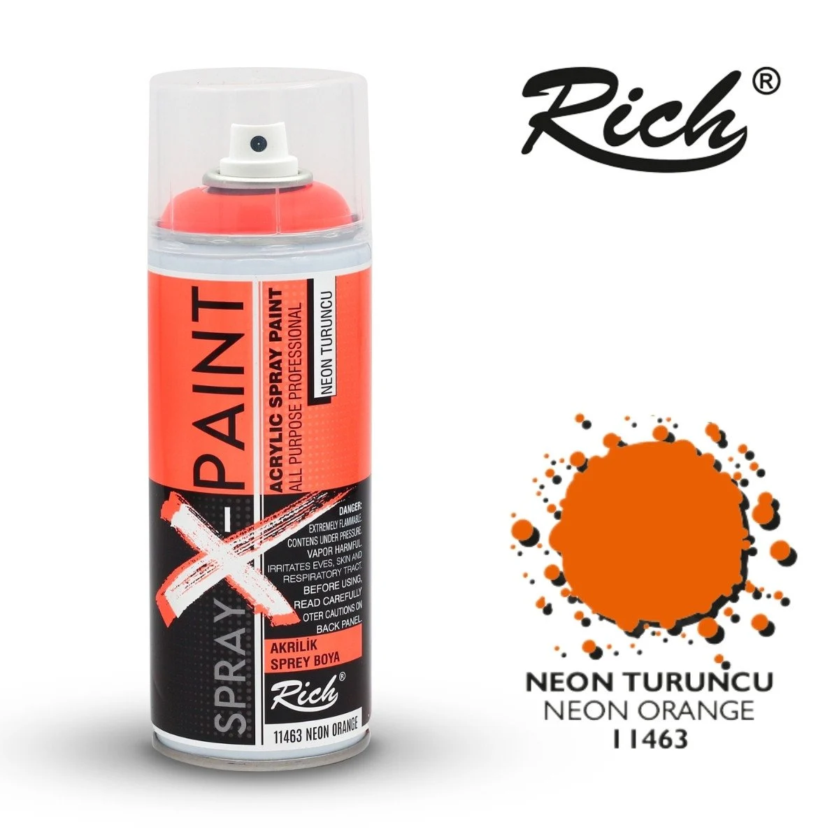 RİCH SPREY BOYA X PAINT 400 ML NEON TURUNCU