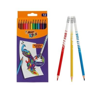 Bic Evolutıon Illusion Silinebilir Kuru Boya Kalem 12 Renk