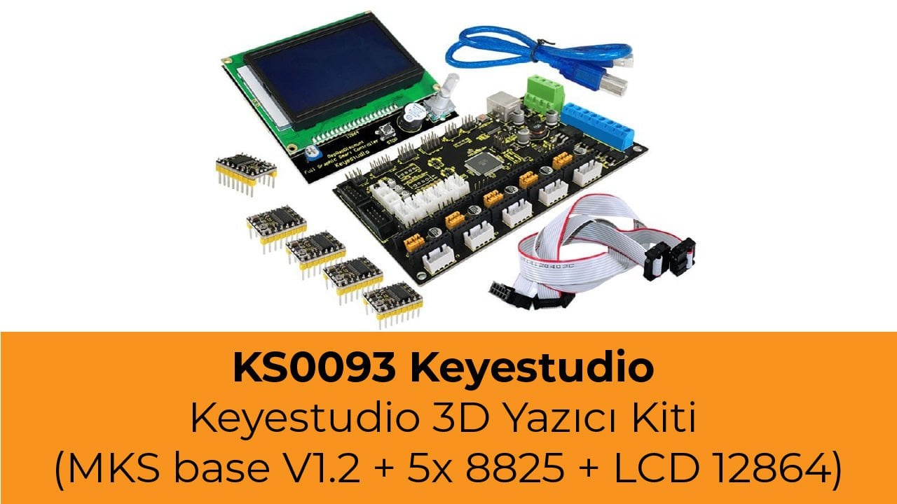 KS0093 Keyestudio 3D Yazıcı Kiti (MKS base V1.2 + 5x 8825 + LCD 12864)