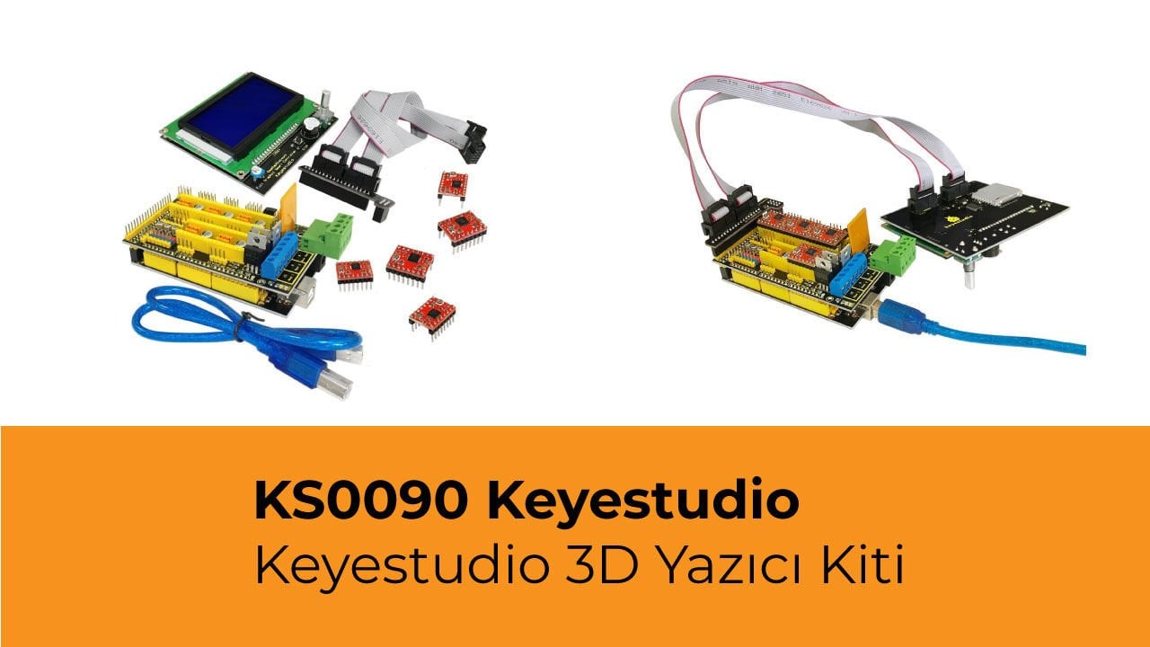 KS0090 Keyestudio 3D Yazıcı Kiti RAMPS 1.4 + Mega 2560 + 5x A4988 + LCD 12864 Akıllı Denetleyici