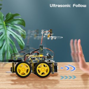 Keyestudio 4WD Mekanik Kol Robot Akıllı Araba / Android ve IOS