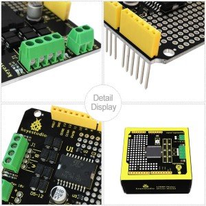 Keyestudio L298P Shield / Arduino için 2A Yüksek Akımlı Çift Motorlu Sürücü Modülü